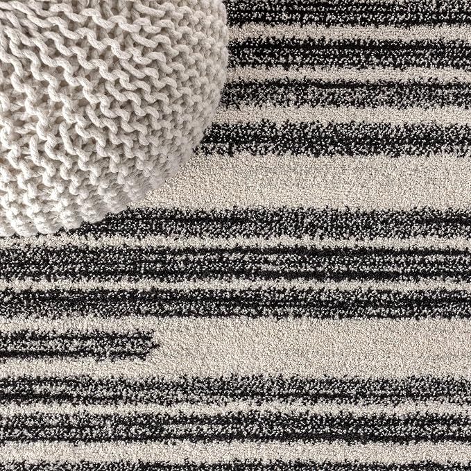 JONATHAN Y Khalil Modern Berber Stripe Cream/Black Runner Rug, Contemporary - Image 5