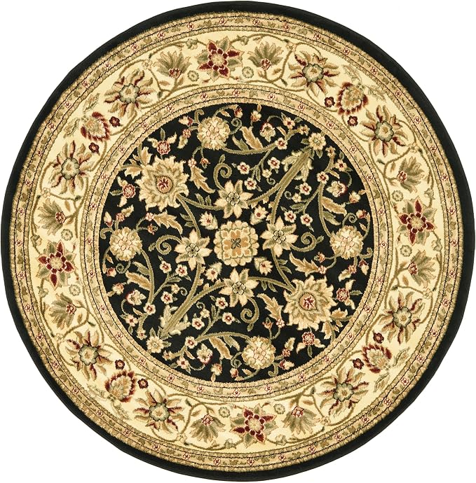 SAFAVIEH Lyndhurst Collection 6' Round Black/Ivory LNH212A Traditional Oriental - Image 3