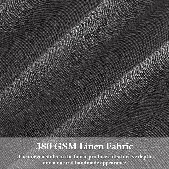 Dark Grey Pinch Pleat Linen Light Filtering Privacy Curtains 108 Inch Long | - Image 3