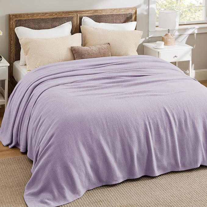 Bedsure GentleSoft 100% Cotton Blanket Queen Size - Image 5