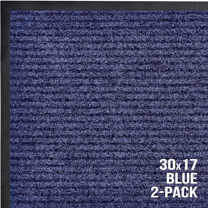 Front Door Mat, Indoor Outdoor Welcome Entryway Entrance Doormat 30x17 Blue | - Image 7