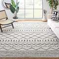 SAFAVIEH Arizona Shag Collection Area Rug - 8' Square, Ivory & Black, Non-Shedding & Easy Cleaning, Plush Thick Pile, Ideal for Living Room, Bedroom, Dining Space (ASG741Z)