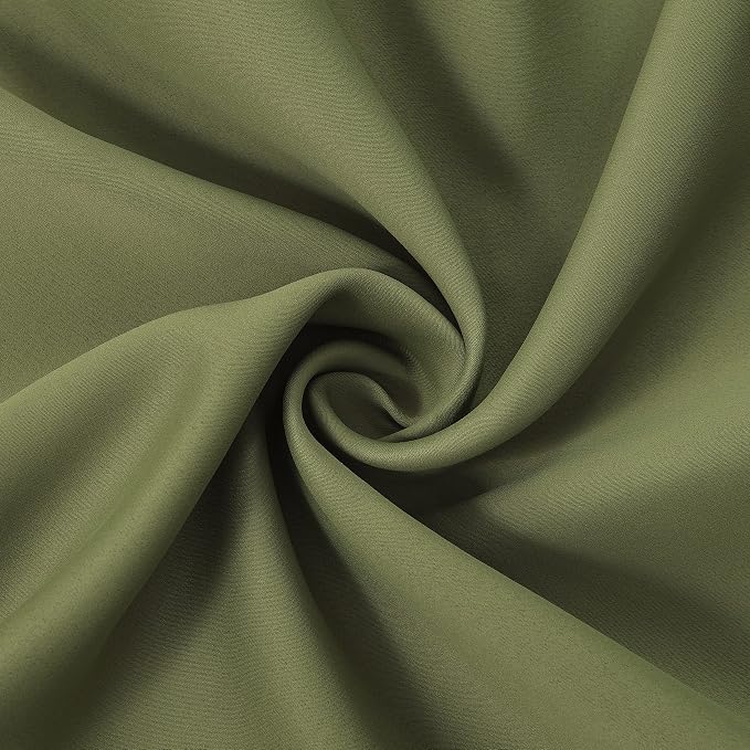 Olive Green Thermal Blackout Curtains/42 x 84 Inch/Set of 2 Panels Room - Image 5