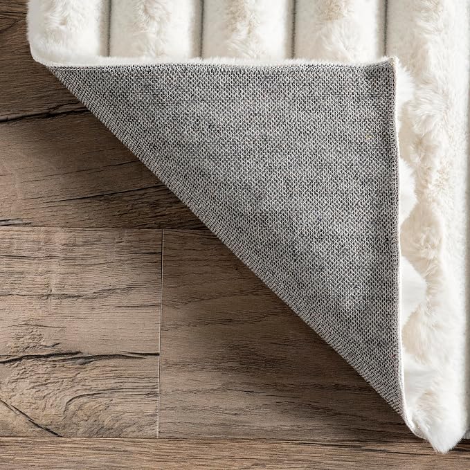 nuLOOM Kai Off White Striped Washable Runner Rug, Off White - Image 4