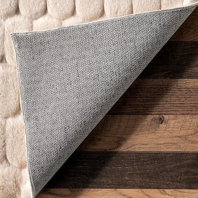 nuLOOM Nia Beige Geometric Washable Area Rug - Image 4