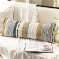 Decorative Lumbar Throw Pillow Cover 14x36 Boho Long Cushion by BlissBlush