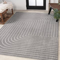 Eyely NCS101B-3 Scandinavian Odense Minimalist Angle Geometric Indoor Area Rug, Modern, Contemporary, Coastal, Bohemian, Bedroom, Kitchen, Living Room, Non Shedding, Gray/Ivory, 3' x 5'