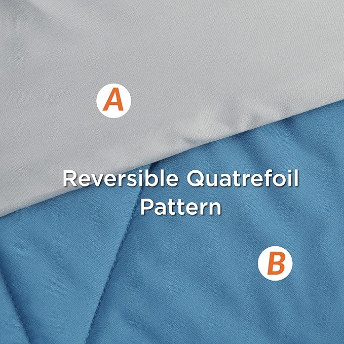 Bedsure Twin XL Comforter Set - 5 Pieces Reversible Slate Blue Bedding, Twin XL Size Bed Set for All Seasons, Bed in a Bag with Down Alternative Comforter, Sheets, Pillowcase & Sham