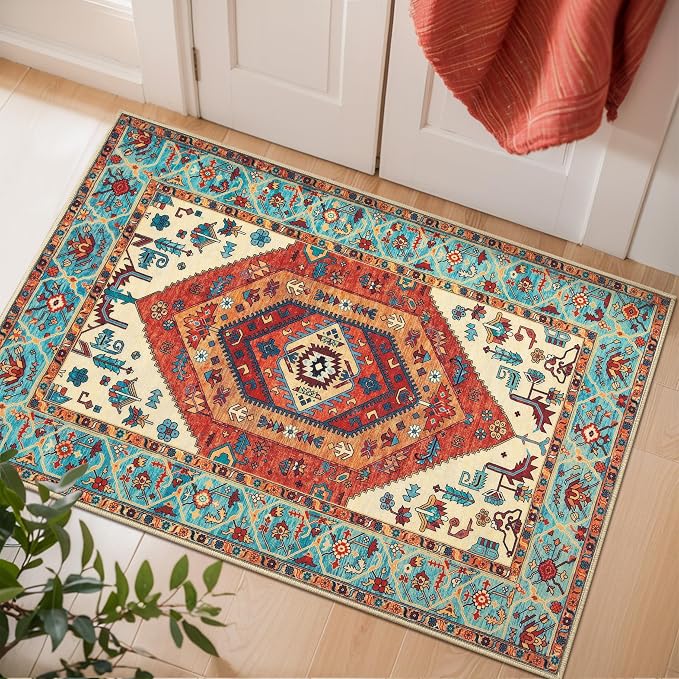 SERISSA 2x3 Washable Non Slip Boho Small Area Rug by SERISSAHomeDecorCollection