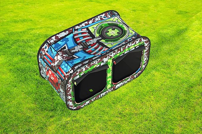 Skywin Kids Bed Tent Twin - Boys Fort for Kids - Pop Up Privacy Tent, Collapsible, Breathable, Light Reducing Pongee Bed Canopy for Warm and Cozy Night (Tank, Twin)