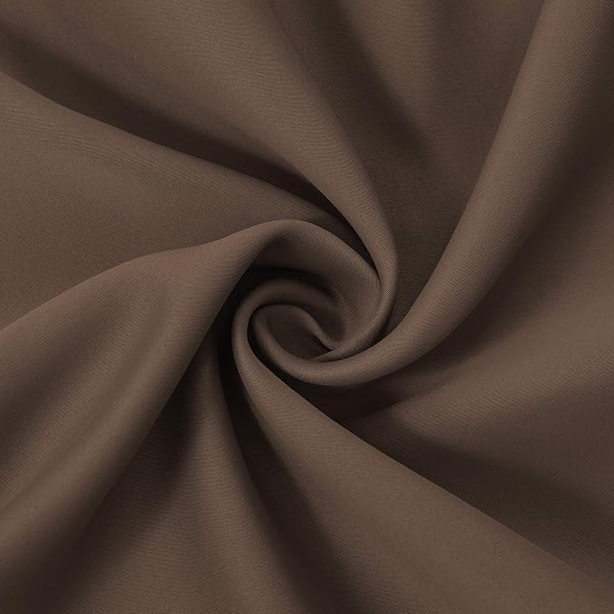 Chocolate Thermal Blackout Curtains/42 x 84 Inch/Set of 2 Panels Room Darkening - Image 5