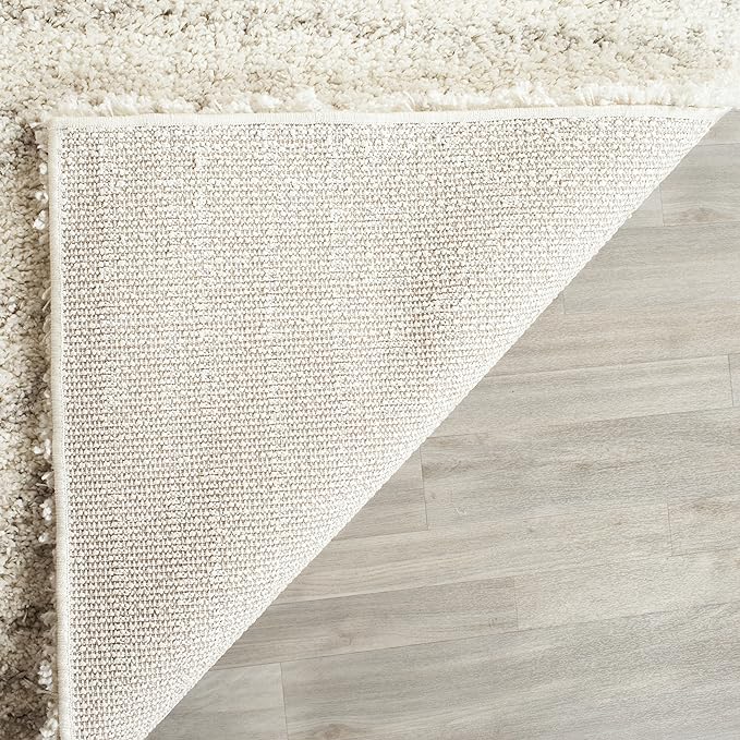 SAFAVIEH Arizona Shag Collection Area Rug - 9' x 12', Ivory & Beige, Moroccan Design, Non-Shedding & Easy Care, 1.6-inch Thick Ideal for High Traffic Areas in Living Room, Bedroom (ASG741A)