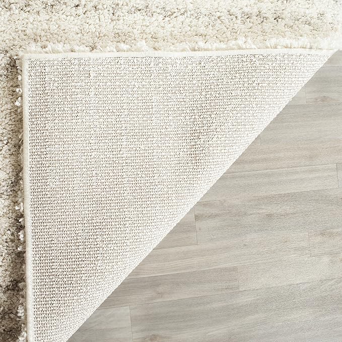 SAFAVIEH Arizona Shag Collection Runner Rug - 2'3" x 10', Ivory & Beige, Moroccan Design, Non-Shedding & Easy Care, 1.6-inch Thick Ideal for High Traffic Areas in Living Room, Bedroom (ASG741A)