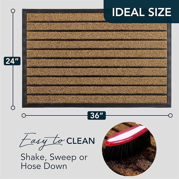 ubdyo Extra Durable Door Mat Outside Entrance | Dirt Trapping, Non-Slip Backing - Image 2