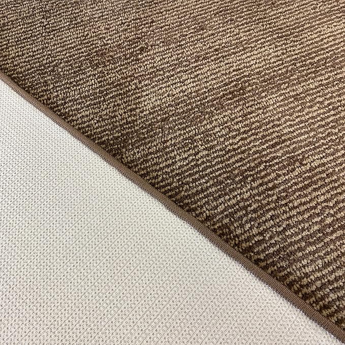 Custom Length Cut to Size Wide Width Carpet Runner Rug for Hallways, Slip Resistant Latex Rubber Backed, 31 inch Wide X Customized Length, Stripe Brown, 31 inch X 5 feet