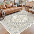 Area Rugs 5x7 Washable Rugs for Living Room, Ultra-Thin Soft Floral Vintage by Restydon