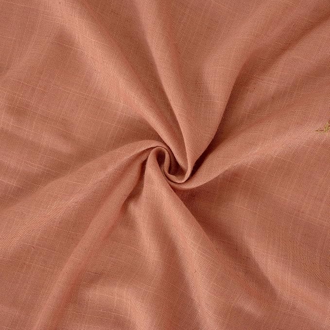 BGment Terracotta Linen Curtains 48 Inch Length, Burnt Orange Light Filtering - Image 9