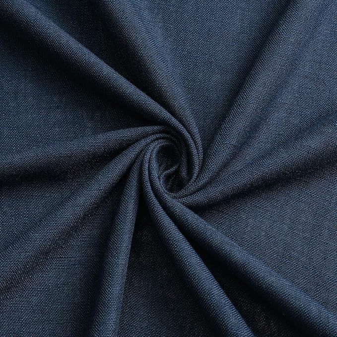 Vision Home Navy Blue Pinch Pleated Full Blackout Curtains Linen Blended Room - Image 8