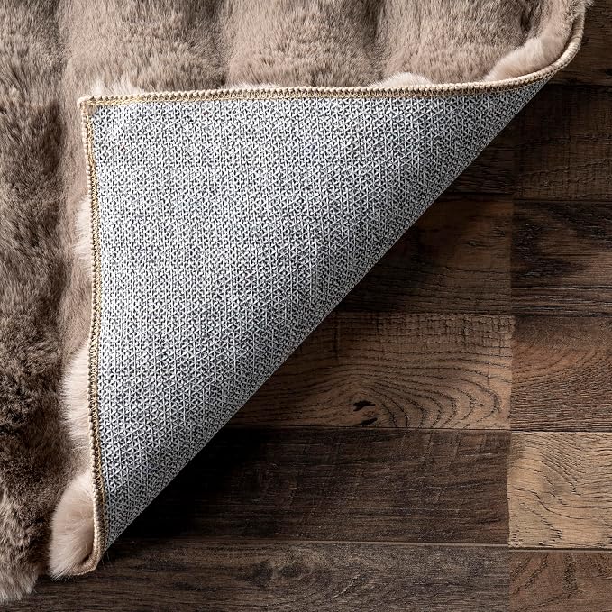 nuLOOM Jeni Taupe Checkered Washable Runner Rug - Image 4