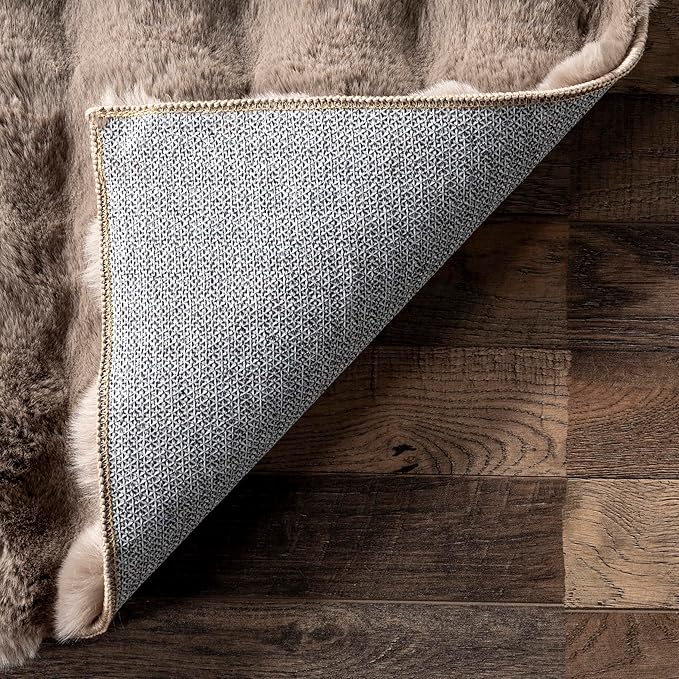 nuLOOM Jeni Taupe Checkered Washable Area Rug - Image 4