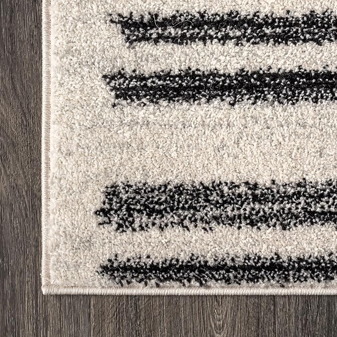 JONATHAN Y Khalil Modern Berber Stripe Cream/Black Indoor Area Rug, Contemporary - Image 9
