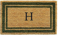 Calloway Mills 153041830H Sage Green Border 18" x 30" Monogram Doormat by Callowaymills