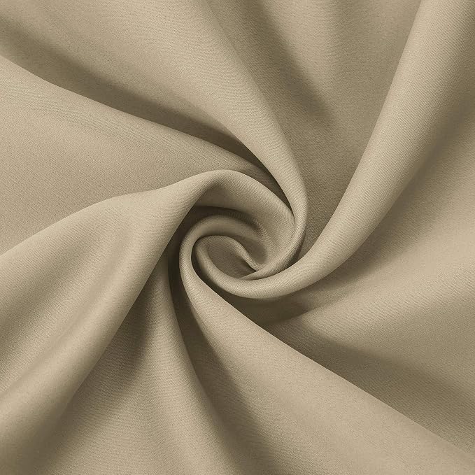 Beige Blackout Curtains 34 x 84 Inch Length/Set of 2 Curtain Panels/Thermal - Image 5
