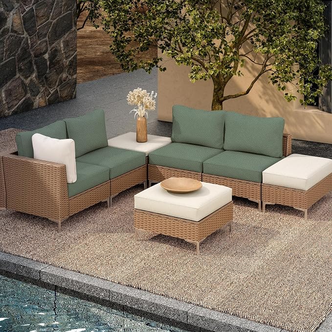 8Pcs Outdoor Cushion Covers, Elastic Patio Cushion Covers | Washable, - Image 5