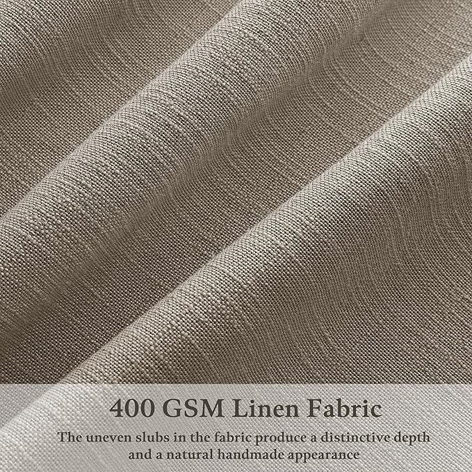 92 Inch Taupe Linen Pinch Pleated Light Filtering Curtains 50x92 2 Panels | - Image 3