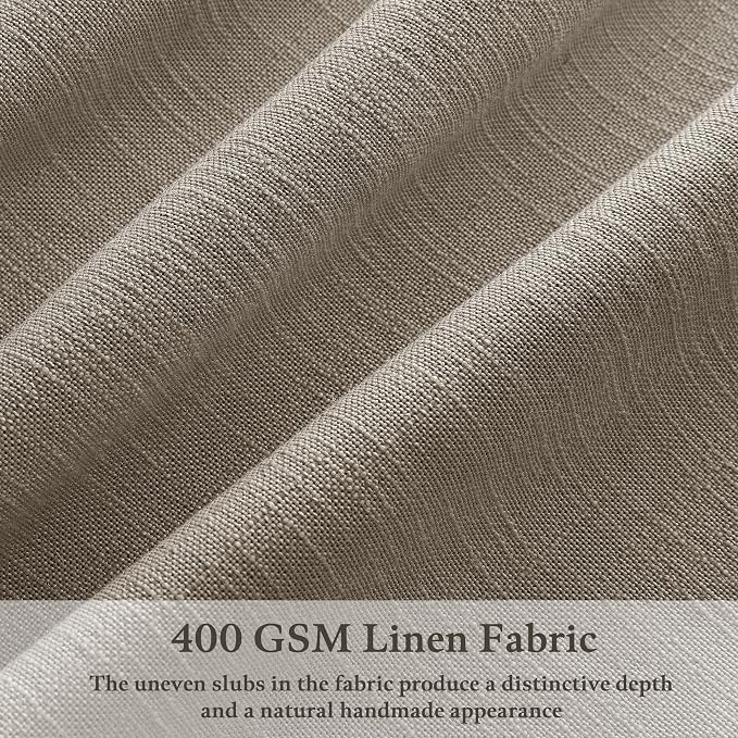 90 Inch Linen Pinch Pleat Semi Sheer Curtains Brown Burlywood Birch 50x90 | - Image 3