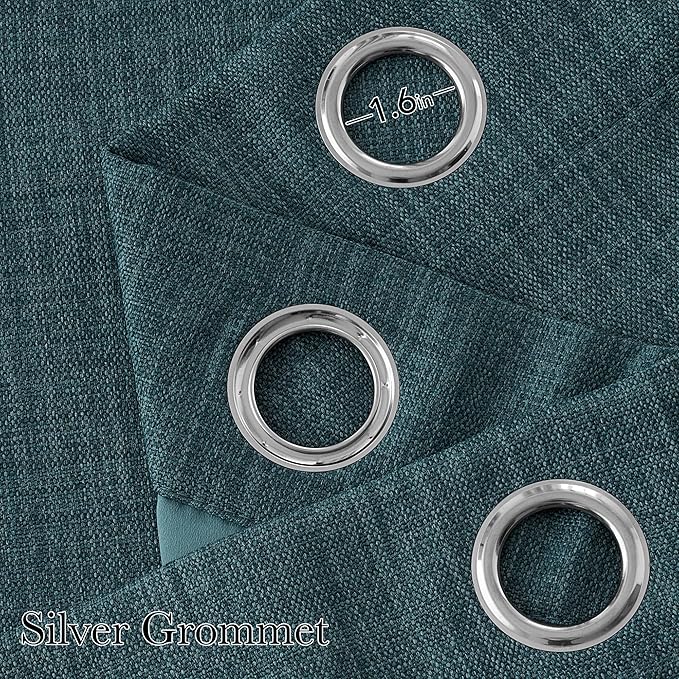 NICETOWN Greyish Blue Room Darkening Curtains 84 inches Long - Image 2