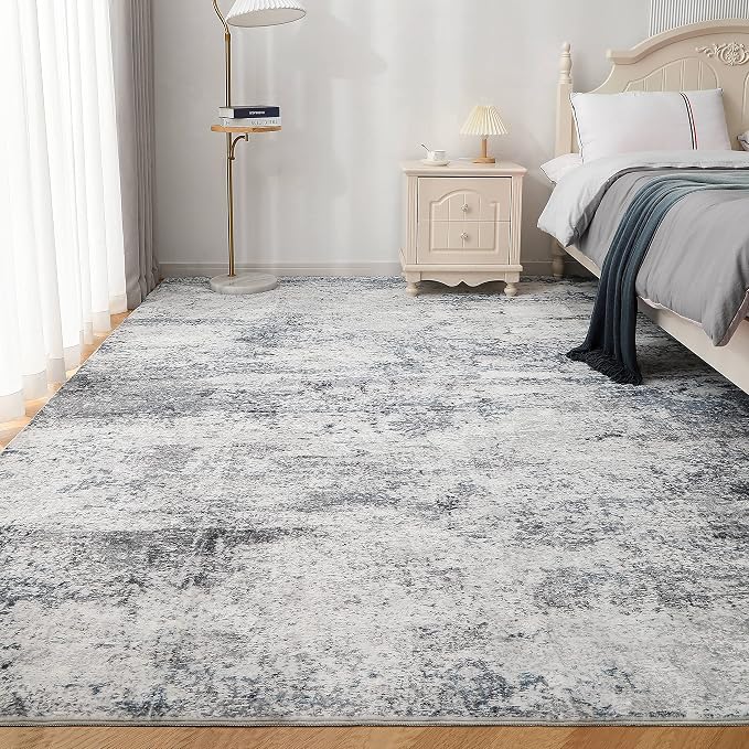 Aelenmu 10x14 Area Rugs for Living Room Washable Dining Room Blue Grey | Modern - Image 9