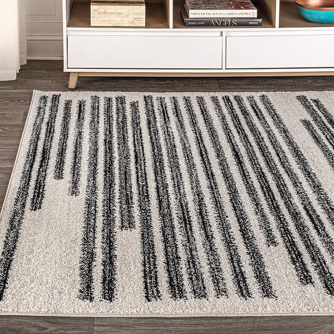 JONATHAN Y Khalil Modern Berber Stripe Cream/Black Indoor Area Rug, Contemporary - Image 4