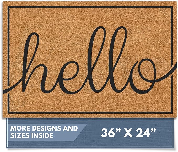 Barnyard Designs Natural Coco Coir Non-Slip Doormat | Heavy-Duty Welcome Mat by BarnyardDesigns