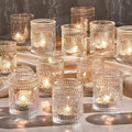 30 Pack Clear Glass Votive Candle Holders, Vintage Candle Holder Bulk, Tealight Candle Holders for Table Centerpieces, Home, Bridal Shower, Birthday, Christmas, Thanksgiving Party Table Decor