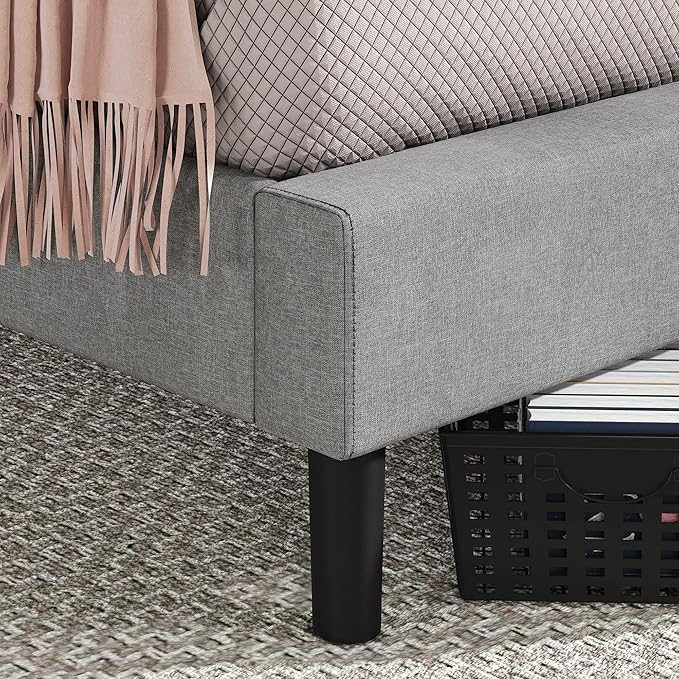 ZINUS Kellen Upholstered Scalloped Platform Bed Frame, Mattress Foundation, Wood Slat Support, No Box Spring Needed, Easy Assembly, Full