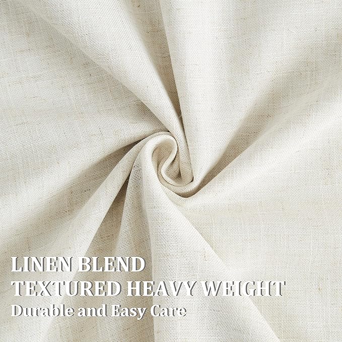 Vision Home Natural Pinch Pleated Full Blackout Curtains Linen Blended Room - Image 6