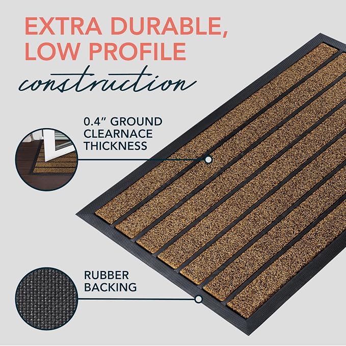 ubdyo Extra Durable Door Mat Outside Entrance | Dirt Trapping, Non-Slip Backing - Image 4
