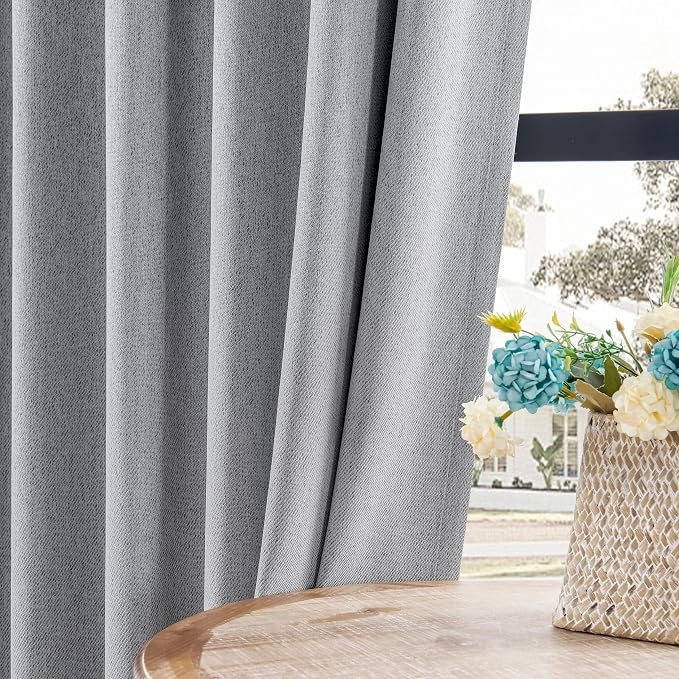Joydeco Faux Linen Blackout Curtains by JOYDECO