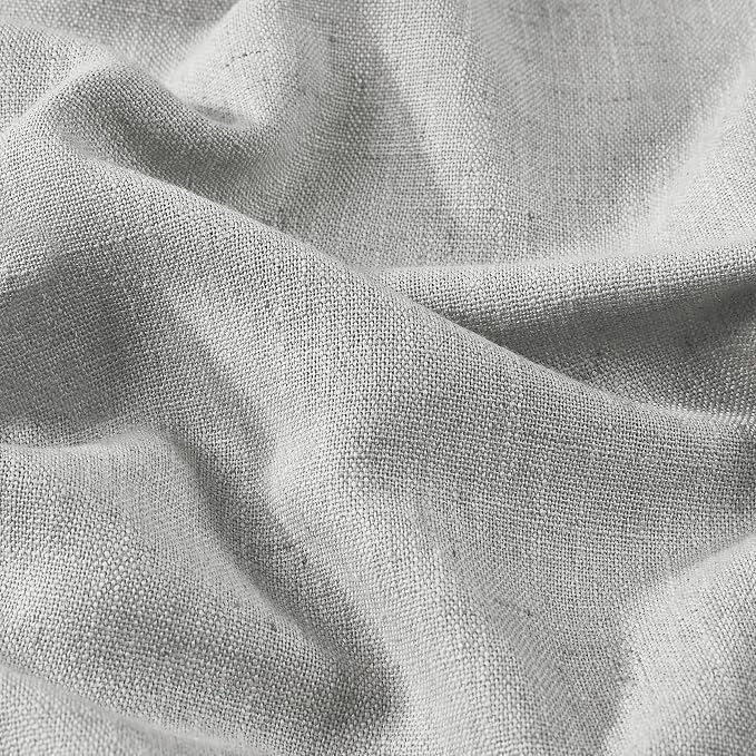 Vision Home Light Grey Pinch Pleated Full Blackout Curtains Linen Blended Room - Image 5