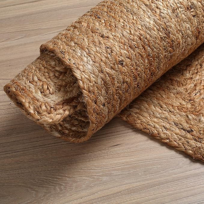 Hausattire Jute Braided Area Rug, 3x5 ft | 100% natural jute, hand woven - Image 7