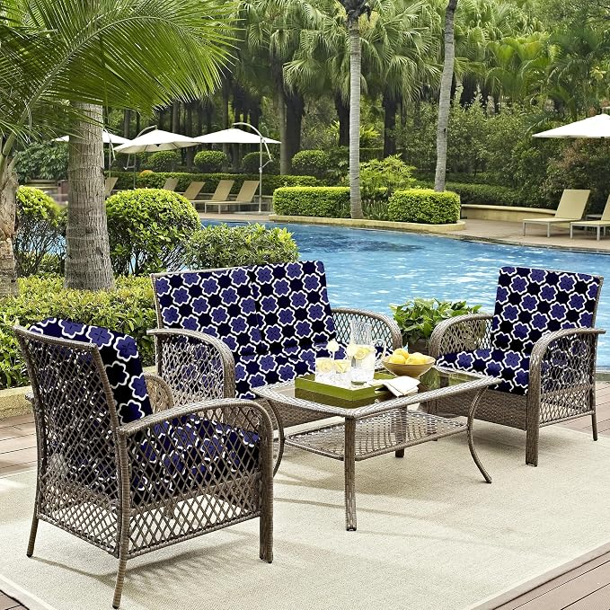 8Pcs Outdoor Cushion Covers, Elastic Patio Cushion Covers | Washable, - Image 6