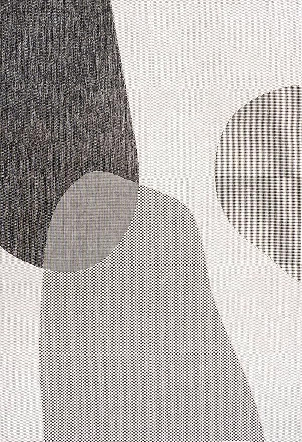 JONATHAN Y Geometric Organic Shapes Indoor Outdoor Area Rug 8X10 Cream/Black, Zia Modern for Backyard, Patio, Porch, Easy-Cleaning, High Traffic, Pet-Friendly, Non-Shedding (TSN306A-8)