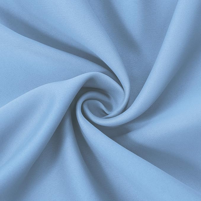 Sky Blue Thermal Blackout Curtains/52 x 108 Inch/Set of 2 Panels Room Darkening - Image 5
