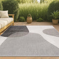 JONATHAN Y Geometric Organic Shapes Indoor Outdoor Area Rug 3X5 Cream/Black, Zia Modern for Backyard, Patio, Porch, Easy-Cleaning, High Traffic, Pet-Friendly, Non-Shedding (TSN306A-3)