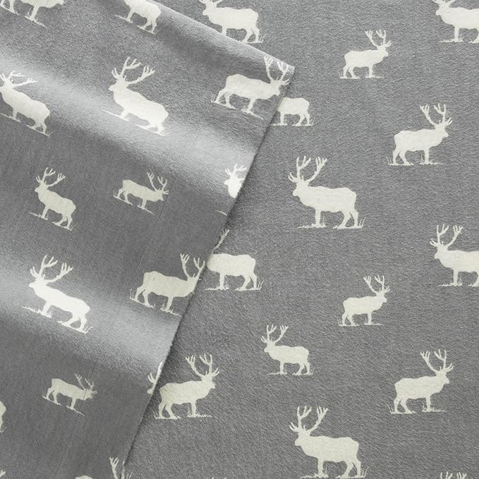 Eddie Bauer - Twin Sheets, Cotton Flannel Bedding Set, Brushed For Extra Softness, Cozy Home Decor (Elk Grove, Twin)