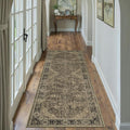 2x6 Brown Retro Floral Washable Runner Rug by HUGEAR