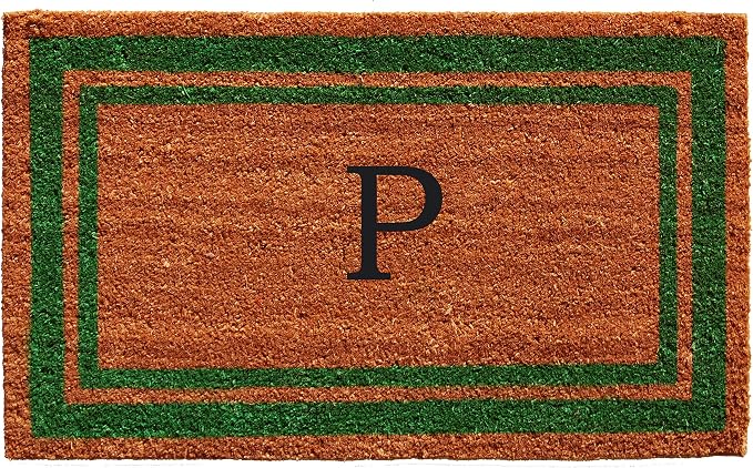 Calloway Mills Green Border 24" x 36" Monogram Doormat by Callowaymills