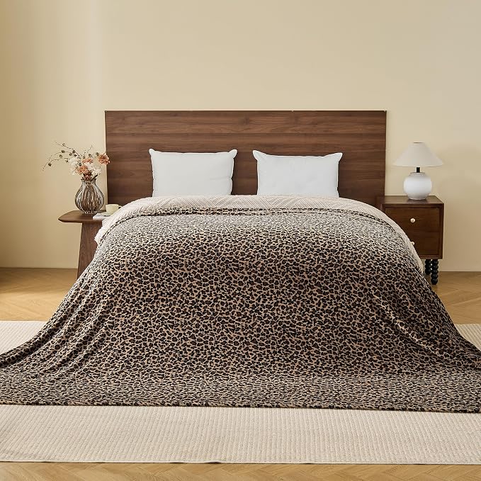 Edenleaf Leopard Print Blanket Fleece Throw - Image 5
